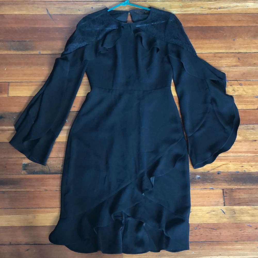 NWOT Black BCBG Maxazria Delaney Lace Inset Dress! - Picture 5 of 8